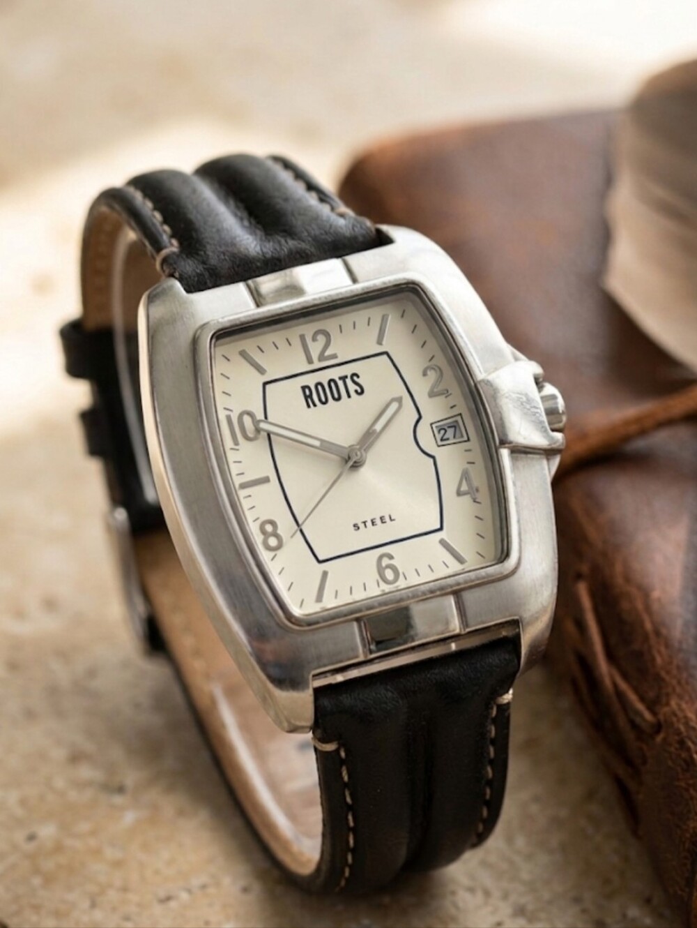 ROOTS R481 Gagneau Silver Tank Watch - Japan Movt - Nickel Allergy Free